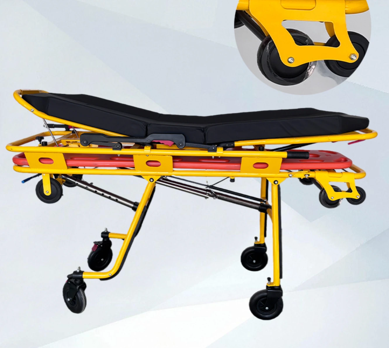 Multifunctional Aluminum Ambulance Stretcher Bed - Foldable Auto-loading EMS Cot - Image 3