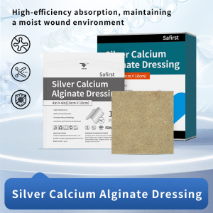 Antimicrobial Silver Alginate Wound Dressing 10x10cm - Highly Absorbent Calcium Fibrous Pad for Cavity Filling