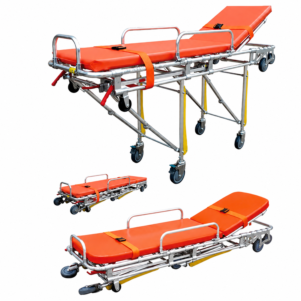 automatic loading aluminum ambulance stretcher trolley elevator accessible ems cot