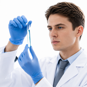 heavy duty industrial nitrile gloves acid & alkali resistant for laboratory & food safe