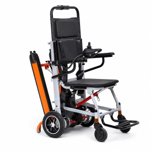 Lightweight Motorized Stair Climbing Wheelchair - Tracked Folding Electric Evacuation Chair for Elderly