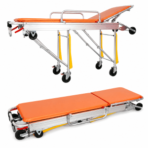 Premium Adjustable Backrest Ambulance Stretcher - Medical EMS Transport Cot