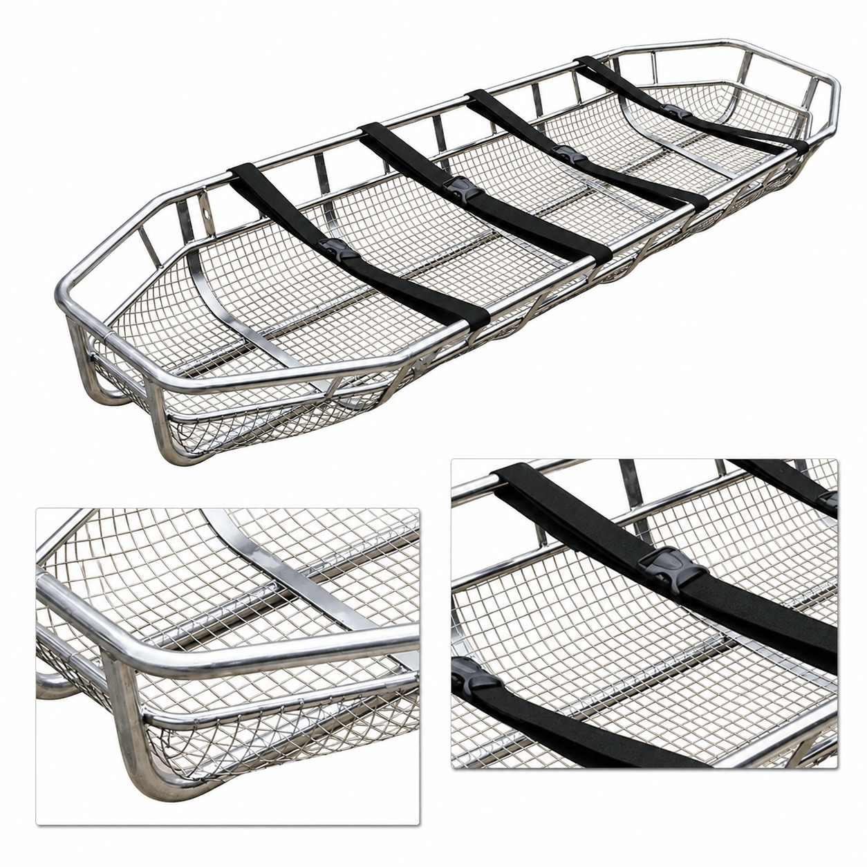 Heavy-Duty Stainless Steel Rescue Basket Stretcher - Maritime & Helicopter Evacuation Litter - Image 2