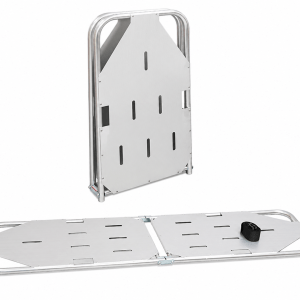 Thickened 4-Wheel Foldable Aluminum Stretcher - Bi-Fold Rescue Trolley for Home & EMS